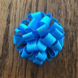Turquoise 2 1/2" Loopy Bow   4B2423  Handmade NWT Boutique
